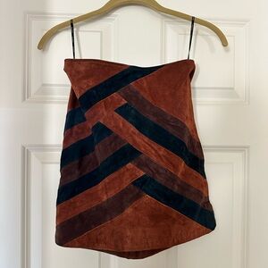 BlankNYC Suede Patchwork Mini Skirt